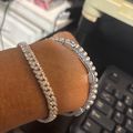 Women's Iced Out Cuban Link Bracelet Silver