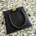 Onyx Beaded Bracelet Gold
