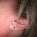 Women's Princess Cut Stud Earrings - Gold