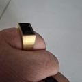 Beveled Onyx Signet Ring Gold