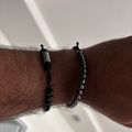 Onyx Beaded Bracelet - Silver