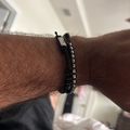 Woven Round Box Bracelet - Silver/Black