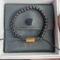Onyx Beaded Bracelet Gold