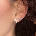 Women's Cross Stud Earrings - Silver
