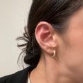 Women's Iced Out Hoop Earrings - Gold