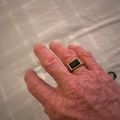Beveled Onyx Signet Ring - Gold