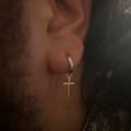 Dagger Cross Earring Silver