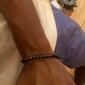 Onyx Beaded Bracelet - Silver