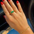 Womens Beveled Malachite Signet Ring