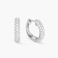 Women's Iced Out Hoop Earrings - Silver