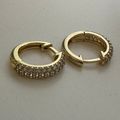 Iced Out Hoop Earrings - Gold