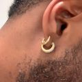Iced Out Hoop Earrings - Gold