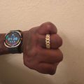 Iced Out Cuban Link Ring - Gold