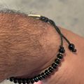 Onyx Beaded Bracelet Gold