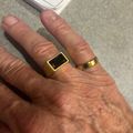 Beveled Onyx Signet Ring Gold