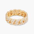 Iced Out Cuban Link Ring Gold
