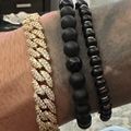 Onyx Beaded Bracelet - Gold