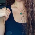 Womens Beveled Malachite Signet Ring
