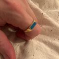 Beveled Turquoise Signet Ring Gold
