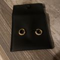 Iced Out Hoop Earrings - Gold