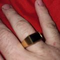 Beveled Onyx Signet Ring Gold