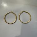 Women's Thin Large Hoop Earrings - Gold