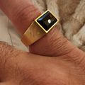 Beveled Onyx Signet Ring Gold