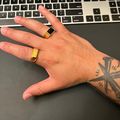Beveled Onyx Signet Ring Gold