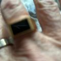 Beveled Onyx Signet Ring Gold