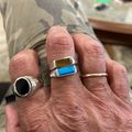 Beveled Tiger's Eye Signet Ring - Silver
