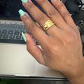 Women's Hammered Ring Set Gold