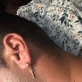 Dagger Cross Earring - Gold