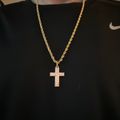 Iced Out Mosaic Cross Pendant