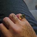 Beveled Onyx Signet Ring Gold