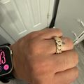 Iced Out Cuban Link Ring Gold