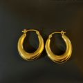 Women's Dome Hoop Earrings - Gold