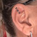 Studded Huggie Earrings - Silver