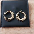 Women's Hammered Hoop Earrings - Gold