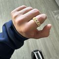 Iced Out Cuban Link Ring Gold
