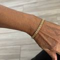 Women's Iced Out Cuban Link Bracelet - Gold
