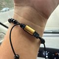Onyx Beaded Bracelet Gold