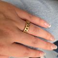 Women's Cuban Link Ring Gold