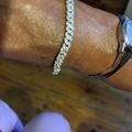 Women's Iced Out Cuban Set - Silver