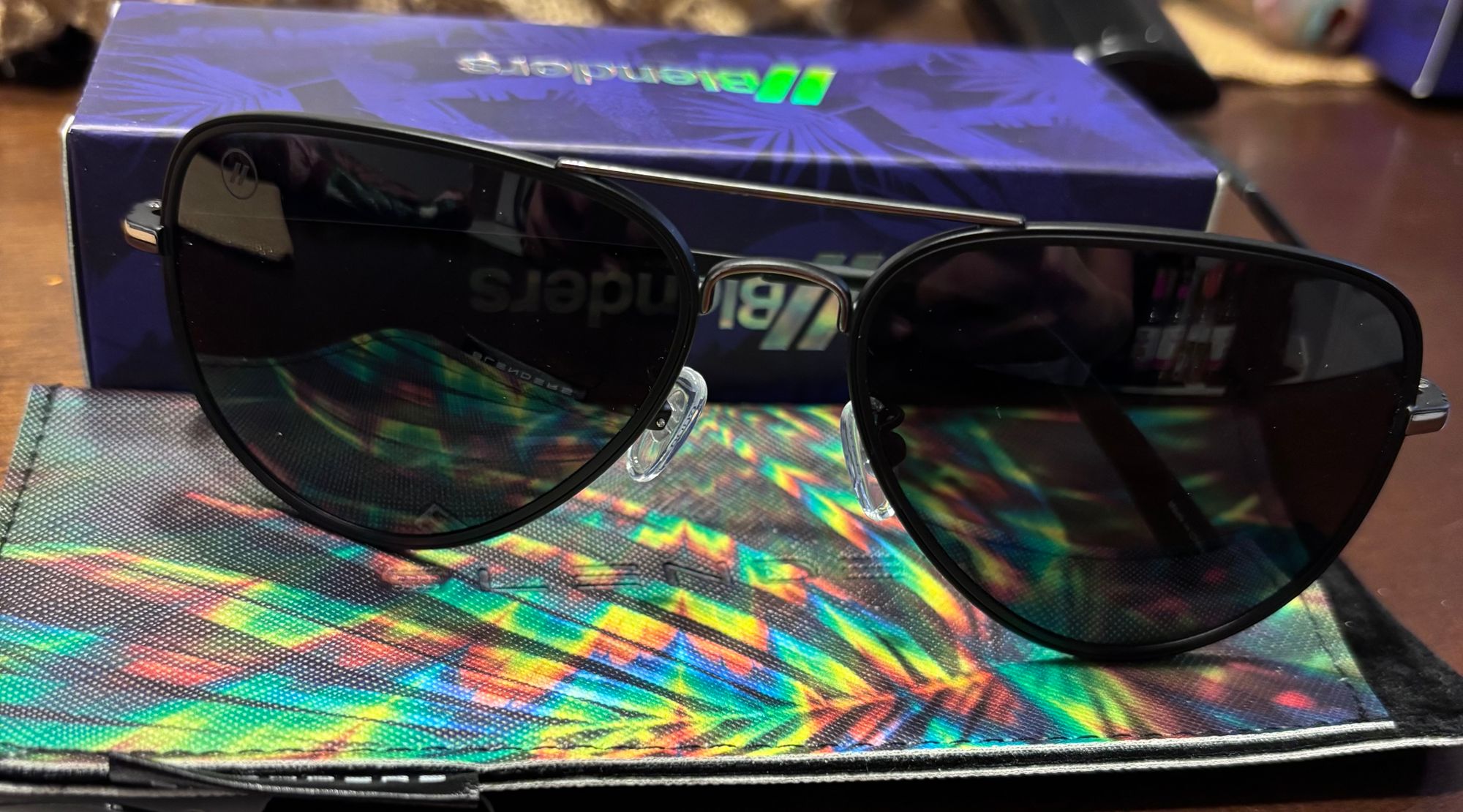 Spider Jet Polarized Aviator Sunglasses - Black Stainless  display picture 1