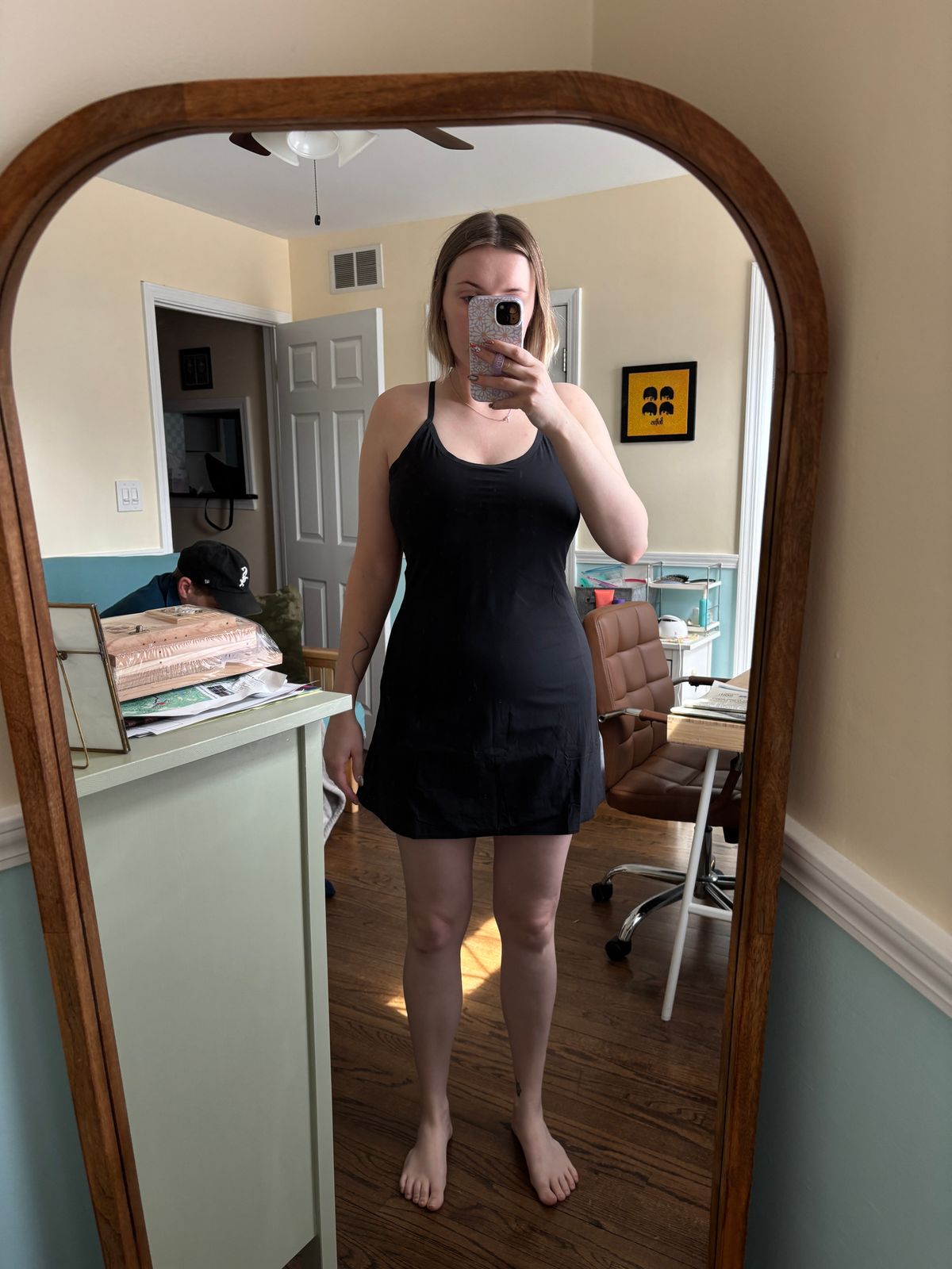 The Exercise Dress with Built-In Shorts - Black | Outdoor Voices The Exercise Dress with Built-In Shorts - Black | Outdoor Voices