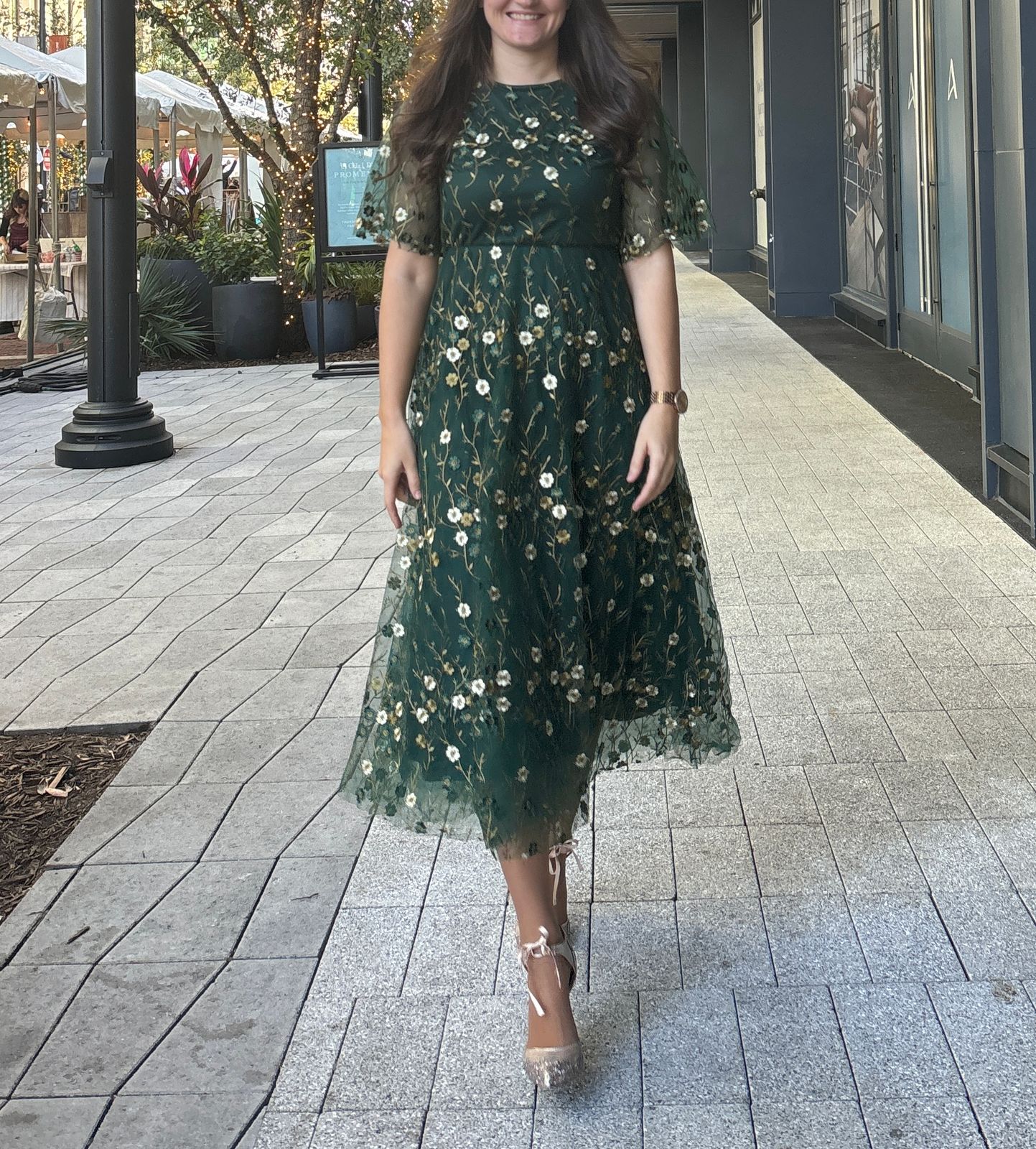 Arabella Embroidered Tulle Maxi Dress | Dusty Blue Floral