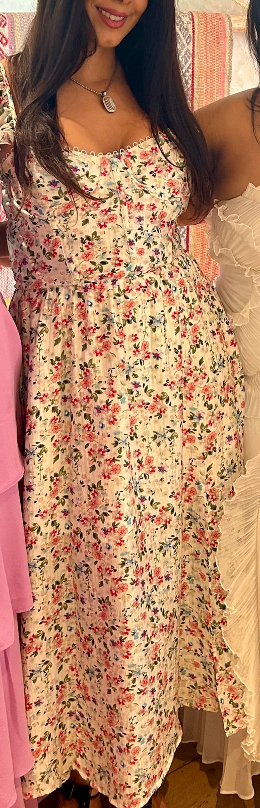 astr the label floral sweetheart neck midi dress Tamia Floral Lace Bustier Midi Dress