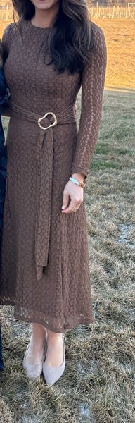 charlie brown pink dress Cohort Midi Dress | Umber Brown main image 1