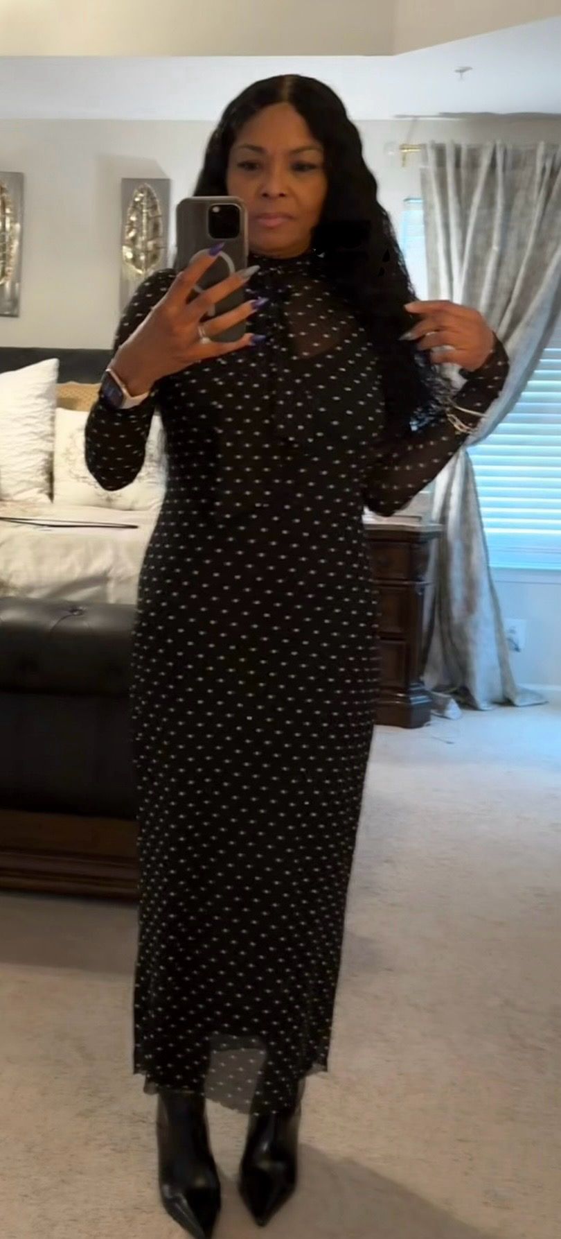 shailene-dress-midnight-dot  AFRM