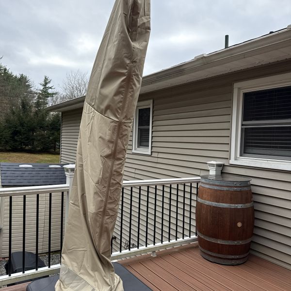 cover for cantilever patio umbrella 10ft Supported Bar 8 Rib Replacement Canopy Taupe This durable cover is constructed from 600D polyester canvas with waterproof backing and offers 50+ UV protection from the sun 11' Umbrella Replacement Canopy